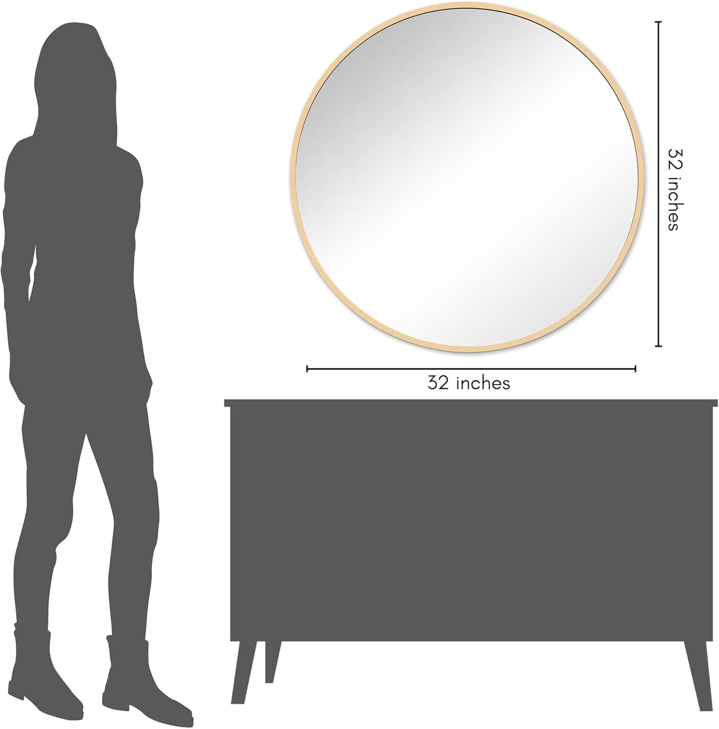 Americanflat Specchio Lungo da Parete e da Terra 35,5x150 cm - Specchio da Parete Lungo con Supporto da Terra per Camera da Letto e Salotto - Specchio Figura Intera