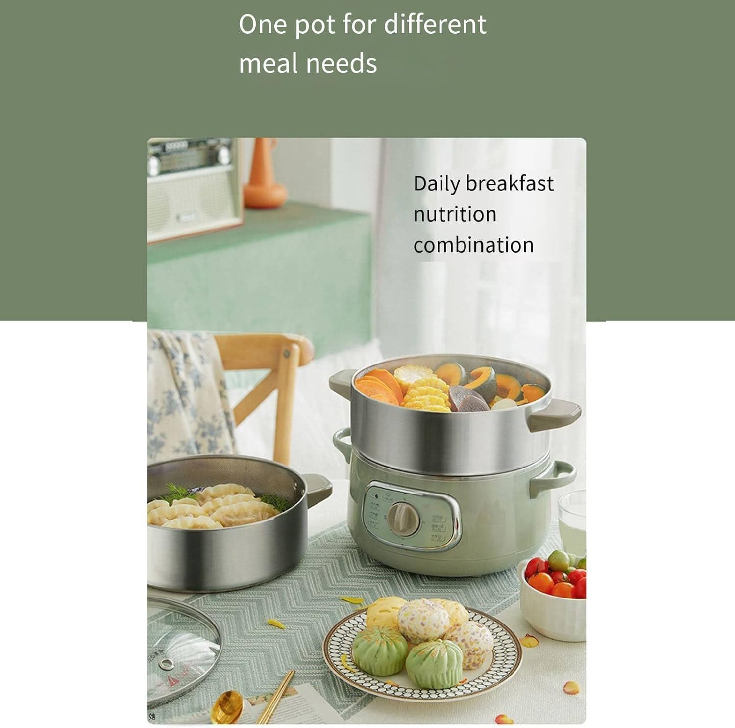 Multifunction Electric Steamer Double Layer Electric Steamer Multifunctional Stainless Steel 10L