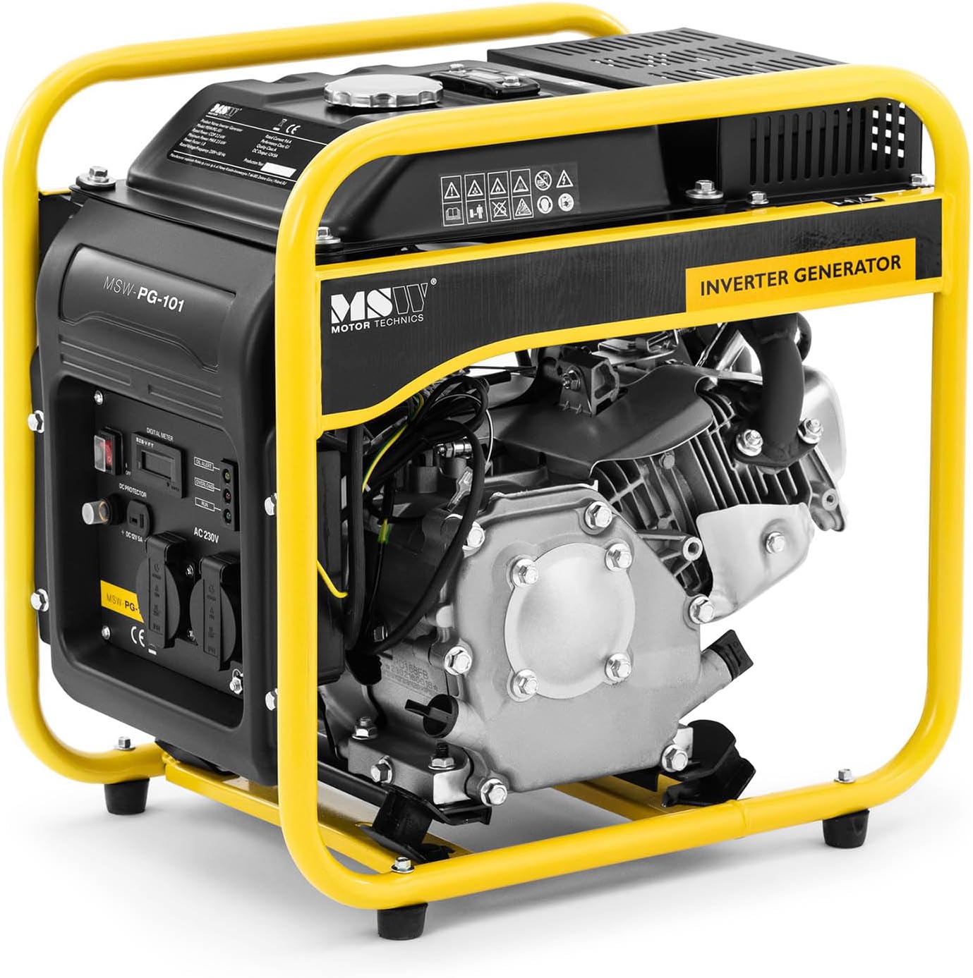 MSW MSW-PG-101 Inverter Power generator Petrol 3800 W 230 V AC Pull start 1.1 l/h Petrol tank: 5 L Inverter Emergency power group Gasoline generator