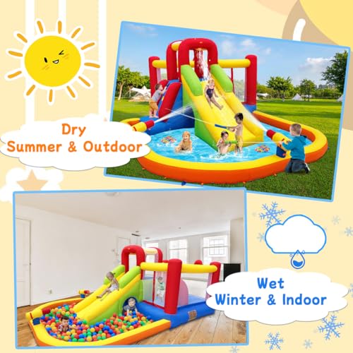 Ballsea Castello gonfiabile con ventola, materiale di alta qualità, certificato di sicurezza, uso umido e asciutto, ideale per interni, esterni, compleanni e feste in famiglia : Amazon.it: Giochi e giocattoli