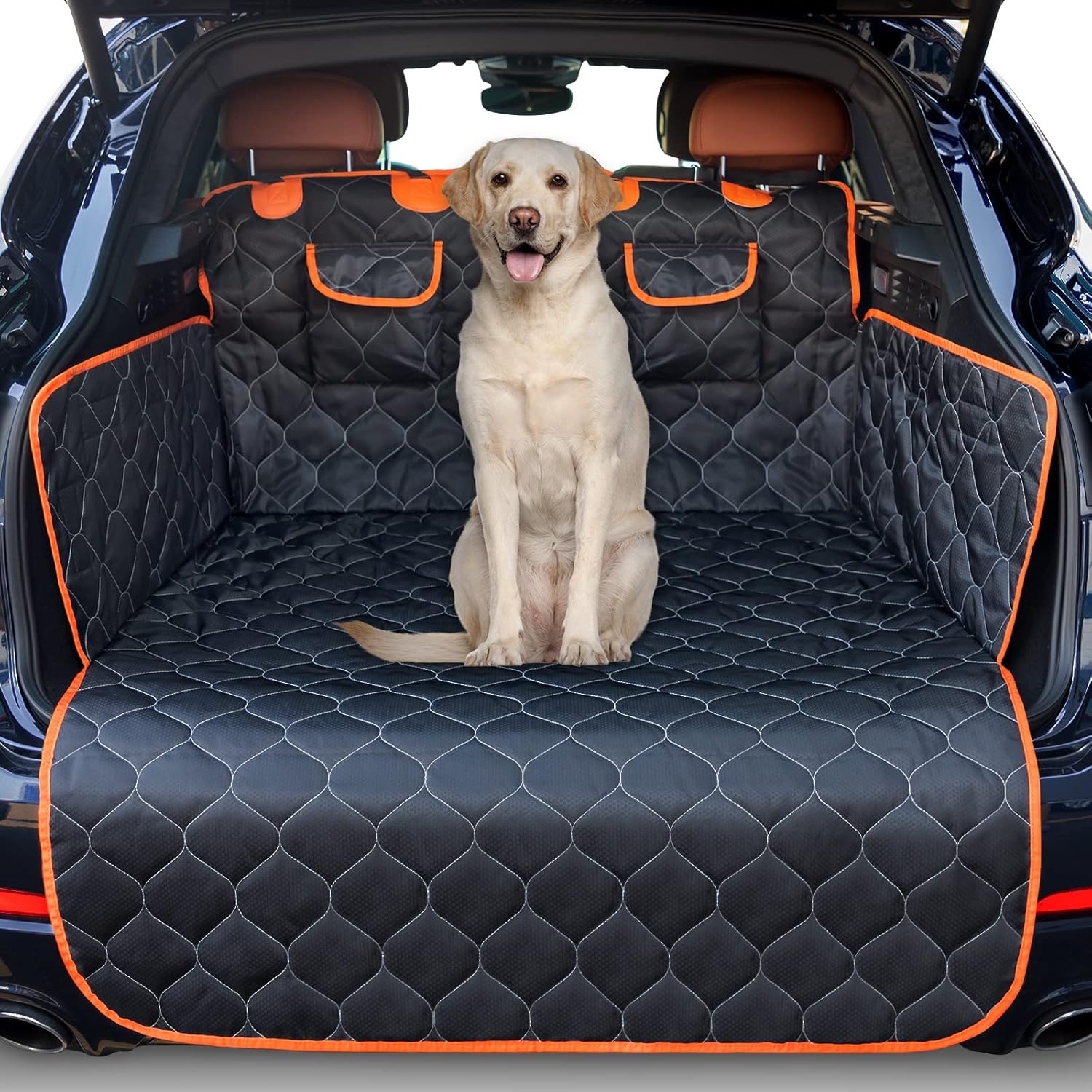 JOEJOY Car Cover for Dogs with Side Protection and Bumper, Universal Dog Car Cover, Non-Slip Waterproof Scratch Resistant for Dog Car Cover for Estate, Vans and SUV