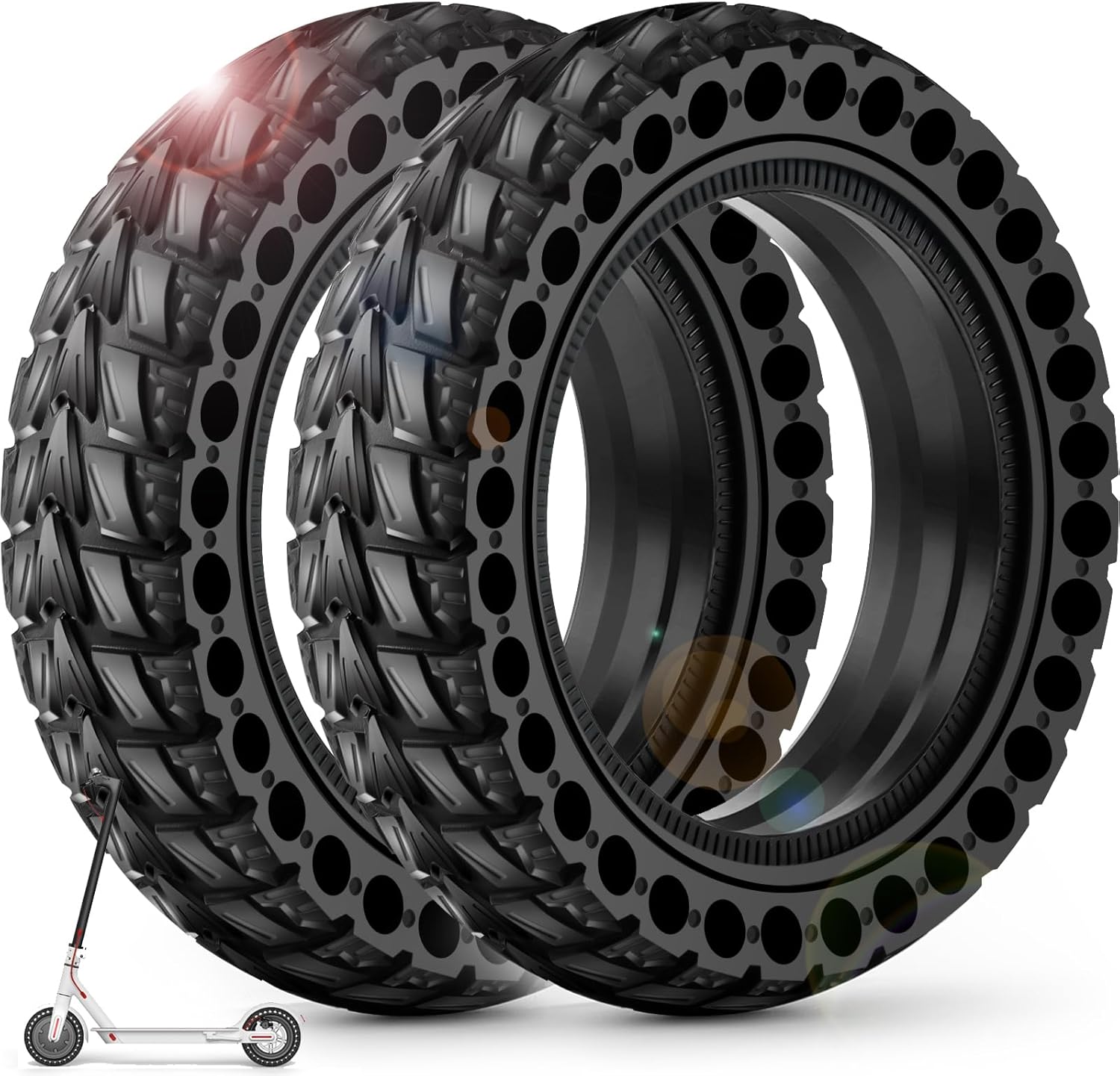 BANGTING 2pcs 8 1/2 x 2 Tyres for Electric Scooter Wheels, 8.5 x 2 Inch Full Tyres, 50/75-6.1 Replacement Tyre for Xiaomi Pro 2 / M365 / M365 Pro / 1S / 3/3 Lite/Essential