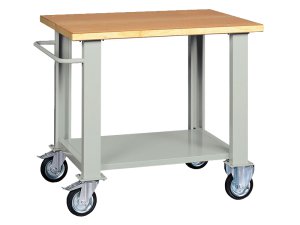 Banco da lavoro Tecnotelai 1000x750x900mm con ruote e piano in legno, portata 450Kg