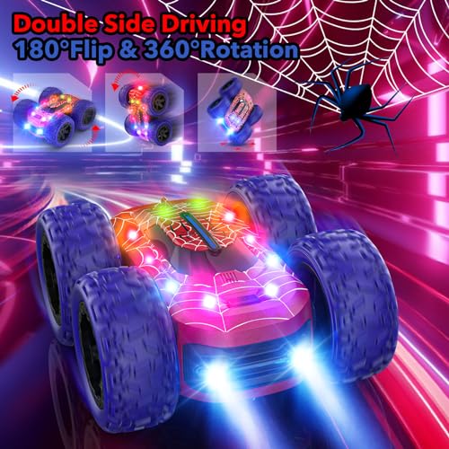 Macchina Telecomandata per Bambini, 4WD RC Auto Radiocomandata 360° Rotazione LED Luce 2.4GHZ Telecomandato Stunt Drift Car Giochi Interno All'Aperto Giocattolo Regalo Bambino Bambina 6 7 8 9  anni : Giochi e giocattoli