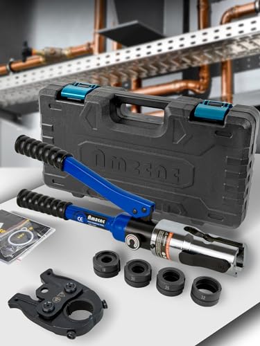 AMZCNC Pinza a pressa professionale (idraulica), con profilo a U 16 20 25 32, set di utensili a pressa HPZ con testa girevole a 360°, per tubo di rame, tubo in acciaio inox, inserti a ganasce U : Amazon.it: Fai da te