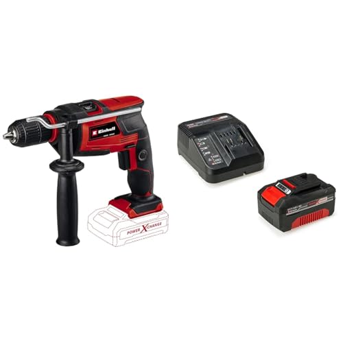 Einhell Trapano a Percussione a Batteria Tc Id 18 Li Solo Power X Change   Power X Change Starter Kit, Caricabatteria e Batteria da 4000 mAh Li Ion, Nero, Rosso : Amazon.it: Fai da te