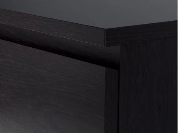 Cassettiera MALM 4 Cassetti, Nero-Marrone, 80x100 cm