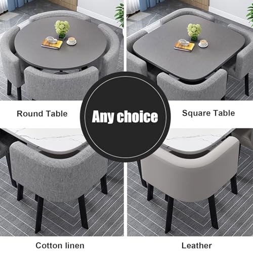 YHKJLYH Set Tavolo da Pranzo Rotondo/Quadrato con sedie, Tavolo da conferenza Moderno e Set da 4 sedie, Combinazione Tavolo Reception e Sedia, Set Tavolo da Cucina in Legno per 4 Persone per soggior : Casa e cucina