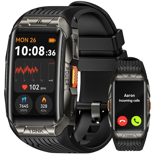 KOSPET TANK X2 Smartwatch, 1,64”Display AMOLED, Impermeabile 5ATM, Smart Band Chiamate/24H Monitoraggio Salute/Sonno/Contapassi/170  Modalità Sport, Portata Ultra Lunga (Caricatore Type C) : Elettronica