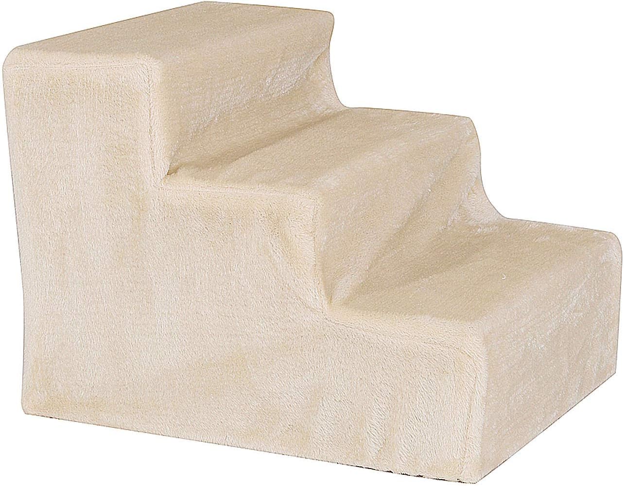 lionto Pet Ladder for Cats Dog Ramp 46 x 36 x 34 cm, Light Grey