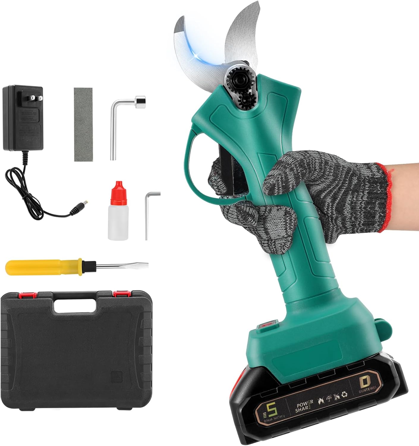 Professional Cordless Electric Shears, Compatible with Makita 21V Battery, Max Cutting Diameter 30mm, SK5 Blades, Brushless Motor, Cordless Electric Garden Shears