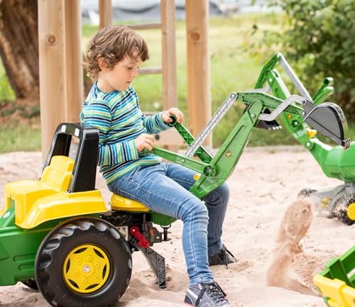 Rolly Toys Veicolo a Pedali Junior John Deere con Ruspa e Escavatore Posteriore, 811076 : Giochi e giocattoli