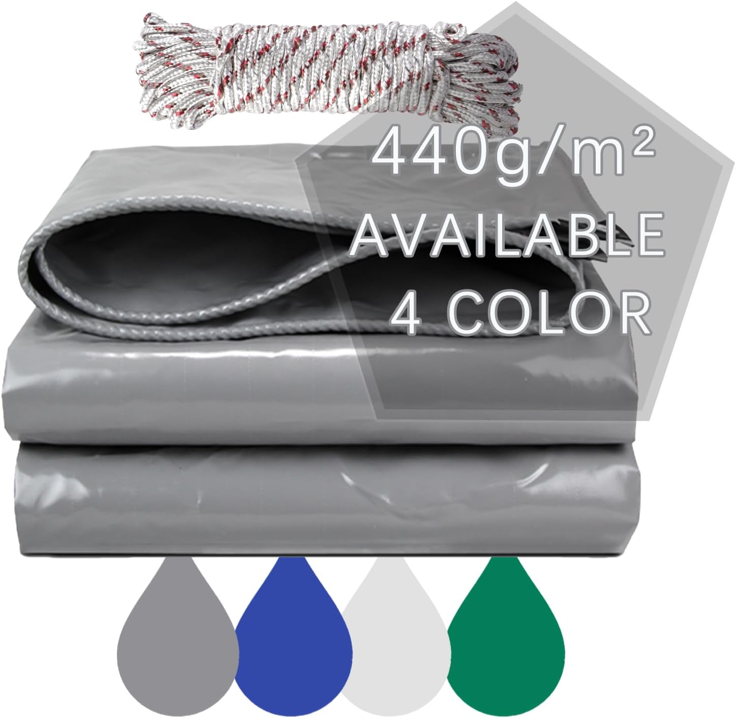 Tende per Esterno Impermeabili, Telone In PVC 440 g/mÂ² Telone Impermeabile Per Esterno Con Occhielli Rinforzati per Mobili, Anti-Uv Multiuso, Colore: bianco (3 x 5 m)