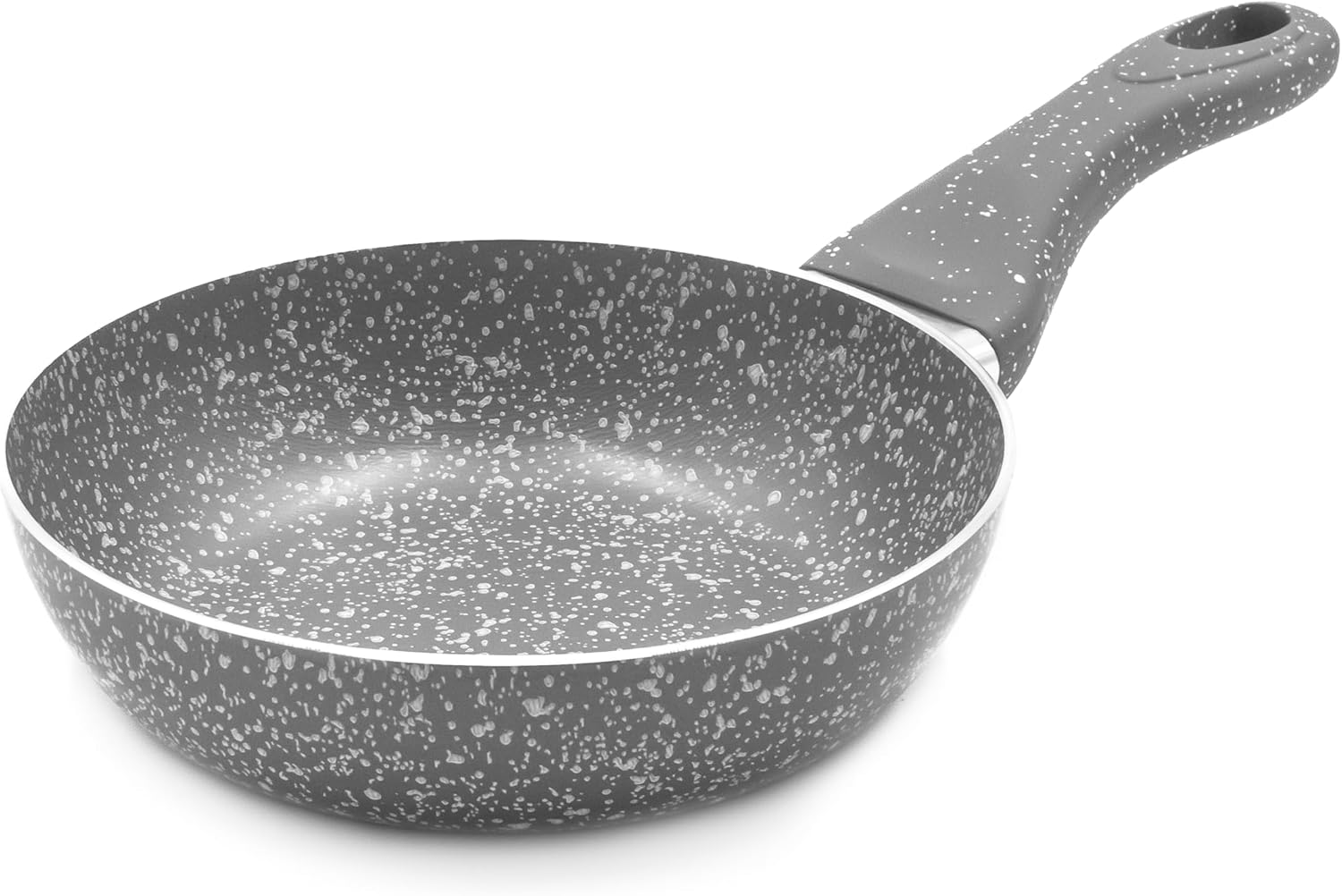 Zanetti - Rare Stone, Set of 2 Non-Stick Frying Pans, Diameter 24 cm and 28 cm, Soft Touch Handle, Grey Colour, Made in Italy