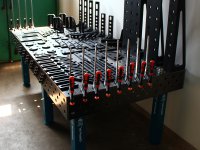 Banco per saldatura SteelMax GPPH in acciaio rinforzato 2,4x1,2mt fori 28mm