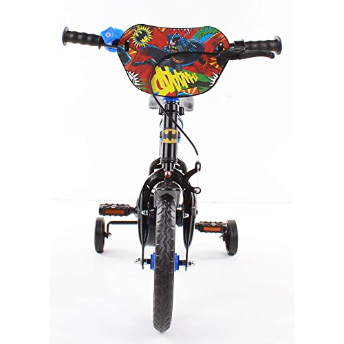 albri Bambino, Bici Bataman da 12 Pollici con stabilizzatori Laterali e Borraccia, noro, Piccola : Sport e tempo libero
