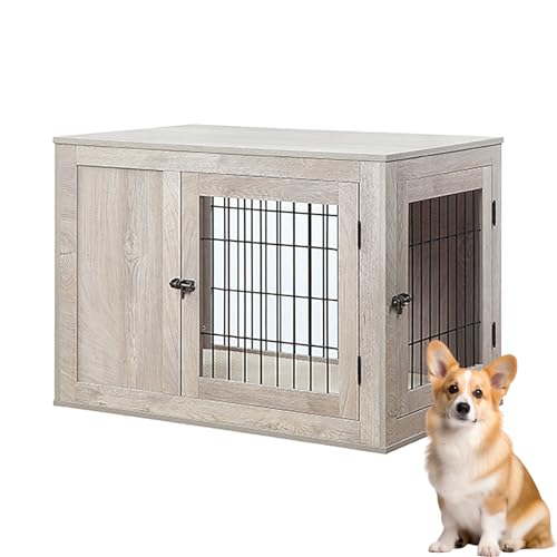 Kennel cane Medio Piccolo Cuccia Moderna da Interno Grande in Legno e Metallo Casetta Cane Tavolino per Gabbia Elegante Recinto per Cani di Piccolo Media fino a 50 kg. ( Color : Gray , Size : 91*58*67 : Amazon.it: Prodotti per animali domestici