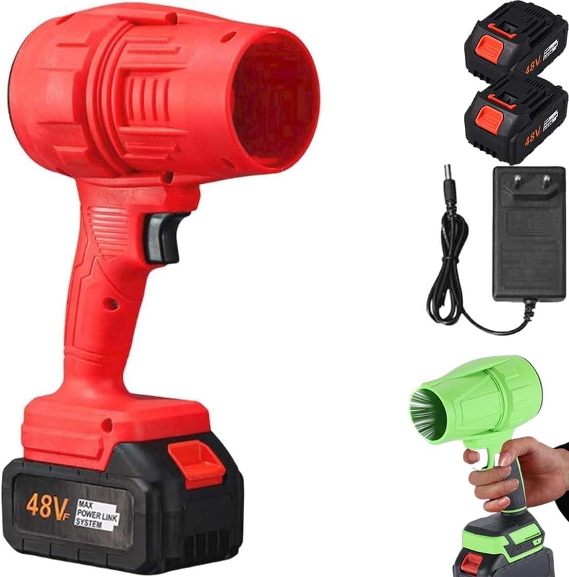 Seese Pro – Ultralight and Ultra-Powerful Electric Blower for Leaves Wireless Portable, Super Powerful Wireless Turbo Air Blower (Blue, 2 Battery)