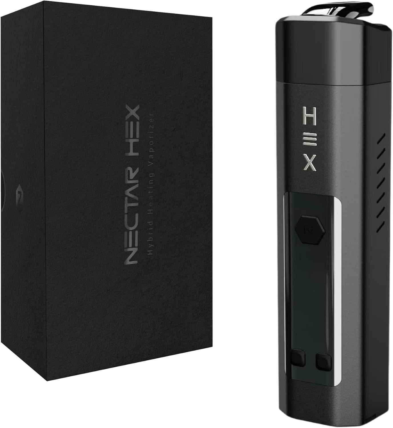 Nectar Hex 2-in-1 Grass Vaporizer | Basic Kit + 2 Year Warranty | 24-Carat Gold Oven, Quick Charge, Hybrid Heating, Adjustable Airflow + 60 Minutes Use