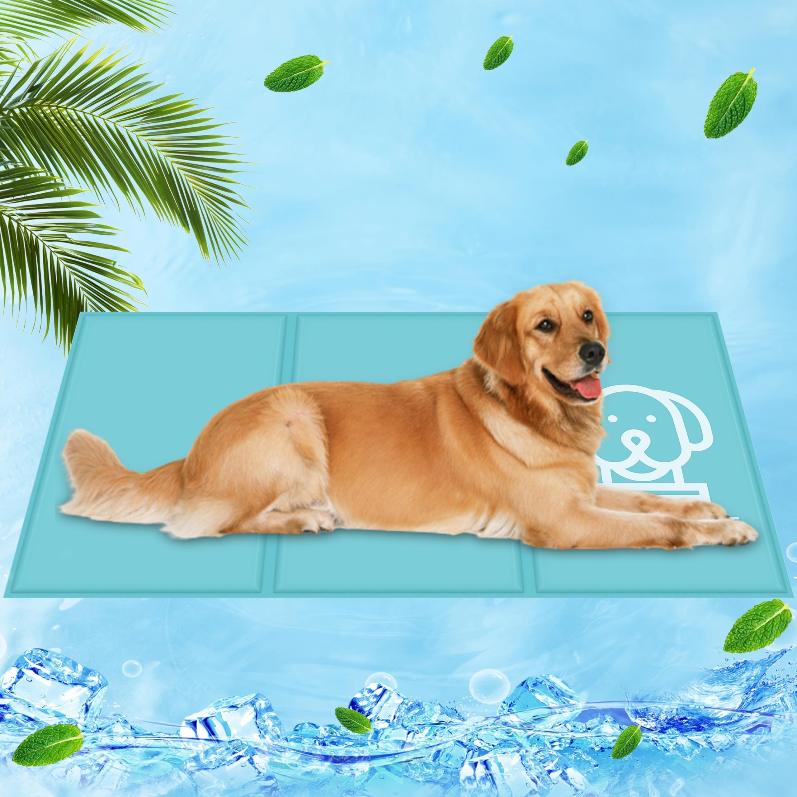 IEEILULU Tappetino Refrigerante per Cani e Gatti, Materassino Rinfrescante per Animali, Tappetino Autorefrigerante Cane, Tappeto Refrigerante Gel Non Tossico per Gatto e Cani in Estate (L, 60 x 100cm)