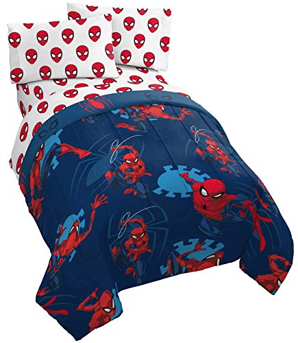 Jay Franco Marvel Spiderman Spidey Daze   Set di 4 pezzi per letto doppio, con piumone reversibile e lenzuola, in microfibra super morbida resistente allo scolorimento (prodotto ufficiale Marvel) : Casa e cucina