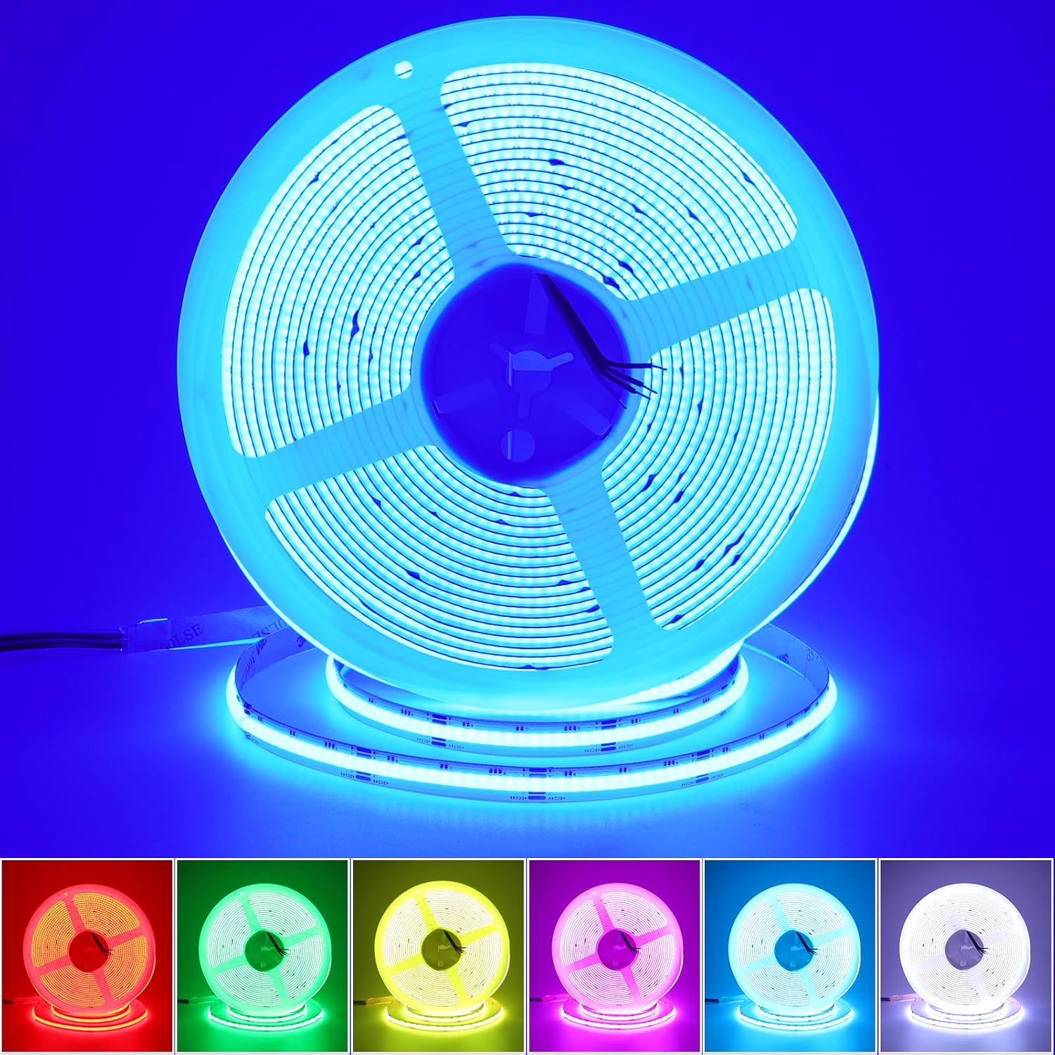 JOYLIT Striscia LED COB 24V RGBW 5M, RGB + 4000K Bianco Naturale Cambiamento di Colore 5 PIN Strip LED 784LEDs/M 19W/M Alta Luminosità 12MM Flessibile Multicolore Luce Strisce (Solo Striscia LED)