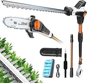 Litheli 20V Battery Hedge Trimmer, Blade Length 56 cm, 20 mm Distance Between Teeth, with 10000 mAh Battery, Electric Hedge Trimmer