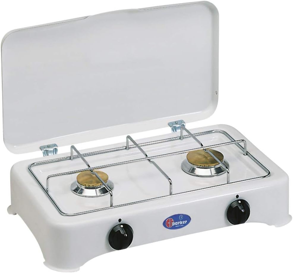 Parker Methane Gas Stove 2 Burners for Outdoor Use with Lid - Mod 5326CBm