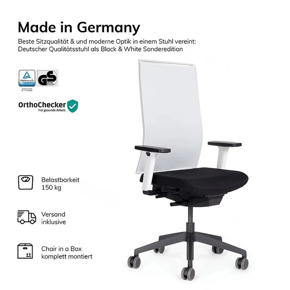 Sedia da ufficio ergonomica con schienale in rete lento Agilis Matrix MT12 EDIZIONE SPECIALE Pure Black