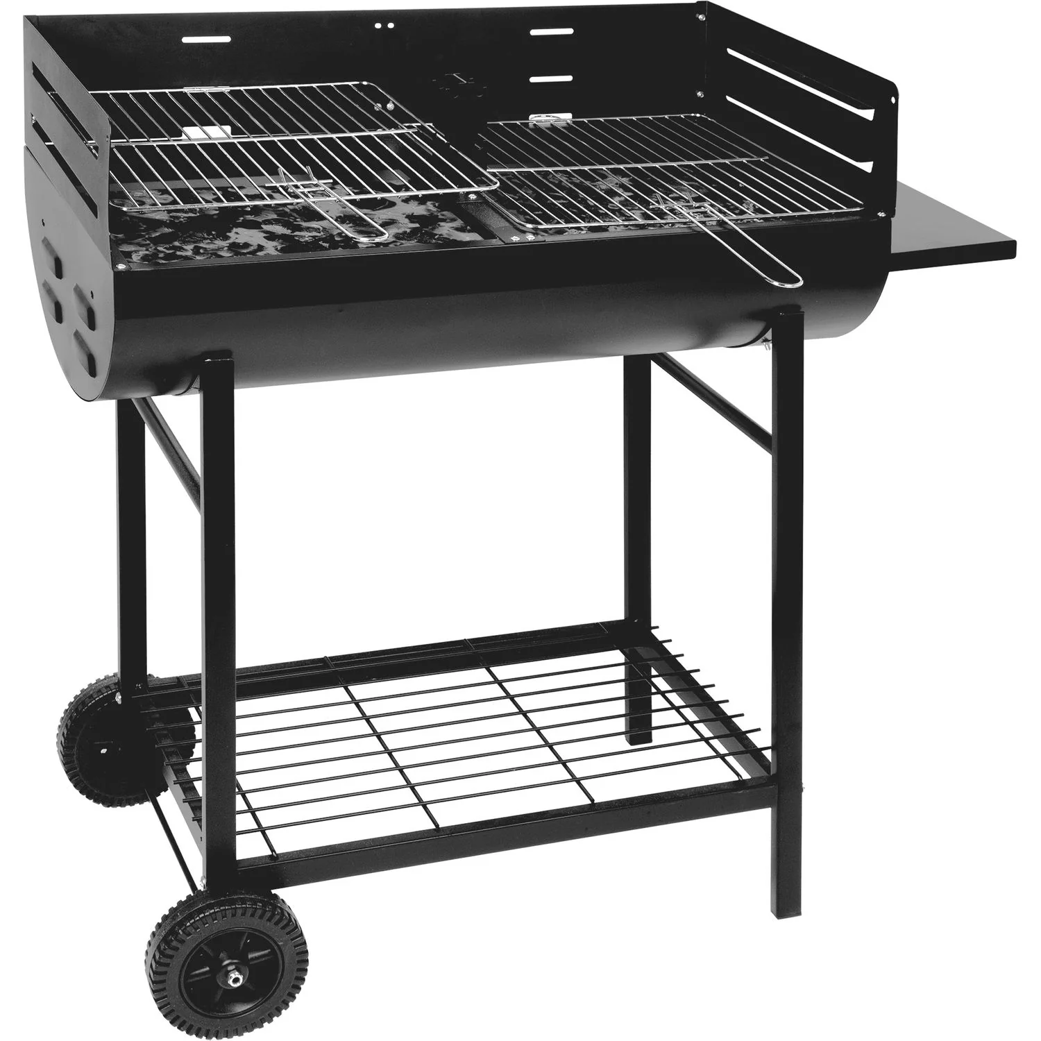 Barbecue con griglie in metallo cromato - h96x97x38 cm