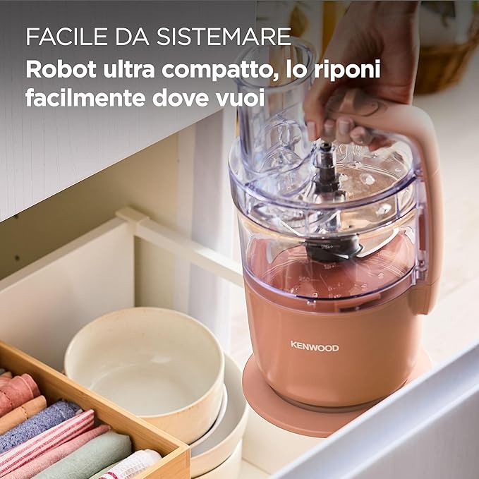 Kenwood MultiPro Go FDP22.130GY Robot Tritatutto da Cucina, Tagliaverdure Elettrico per Tritare, Tagliare, Grattugiare e Impastare con Accessorio Express Serve, Ciotola 1.3L, 650w Visita lo Store di Kenwood