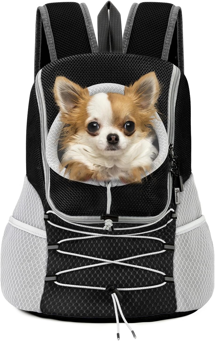 Pawaboo Breathable Dog Carrier Bag, Adjustable Dog Transport Backpack, Travel Carrier for Dogs Cats, Small to Medium Pets Carrying Container for Camping Walk, Size M, Black