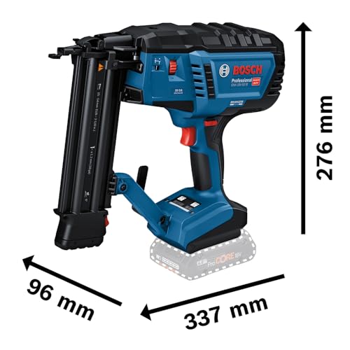 Bosch Professional 18V System Chiod. legno GNH 18V 50 M (modalità azion. sing./ripetizione, idonea per chiodi: 16 54 mm, 18 ga (1,2 mm) e angolo di inclinazione di 0°, senza batterie e caricabatteria) : Amazon.it: Fai da te