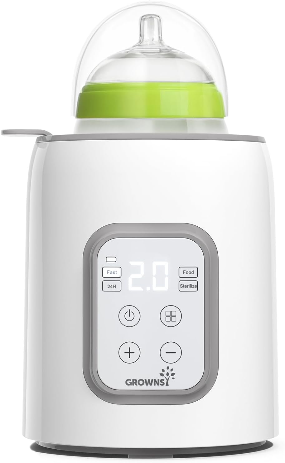 Scaldabiberon, Scaldalatte rapido per bambini GROWNSY 8 in 1 con timer per latte materno o artificiale, controllo accurato della temperatura, con funzione di scongelamento, sterilizzazione