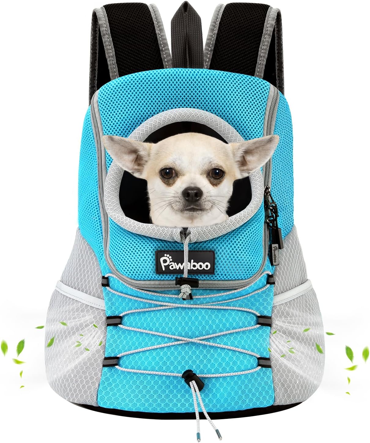 Pawaboo Breathable Dog Carrier Bag, Adjustable Dog Transport Backpack, Travel Carrier for Dogs Cats, Small to Medium Pets Carrying Container for Camping Walk, Size M, Black