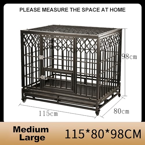 Mobile Kennel per Cani da Interno Kennel cane Medio Piccolo Gabbia da Arredamento con Vassoio Maniglia e Chiavistello Gabbia per Cani da Interno per Cani fino a 60 kg Marrone Vintage. ( Size : 115x80x : Amazon.it: Prodotti per animali domestici