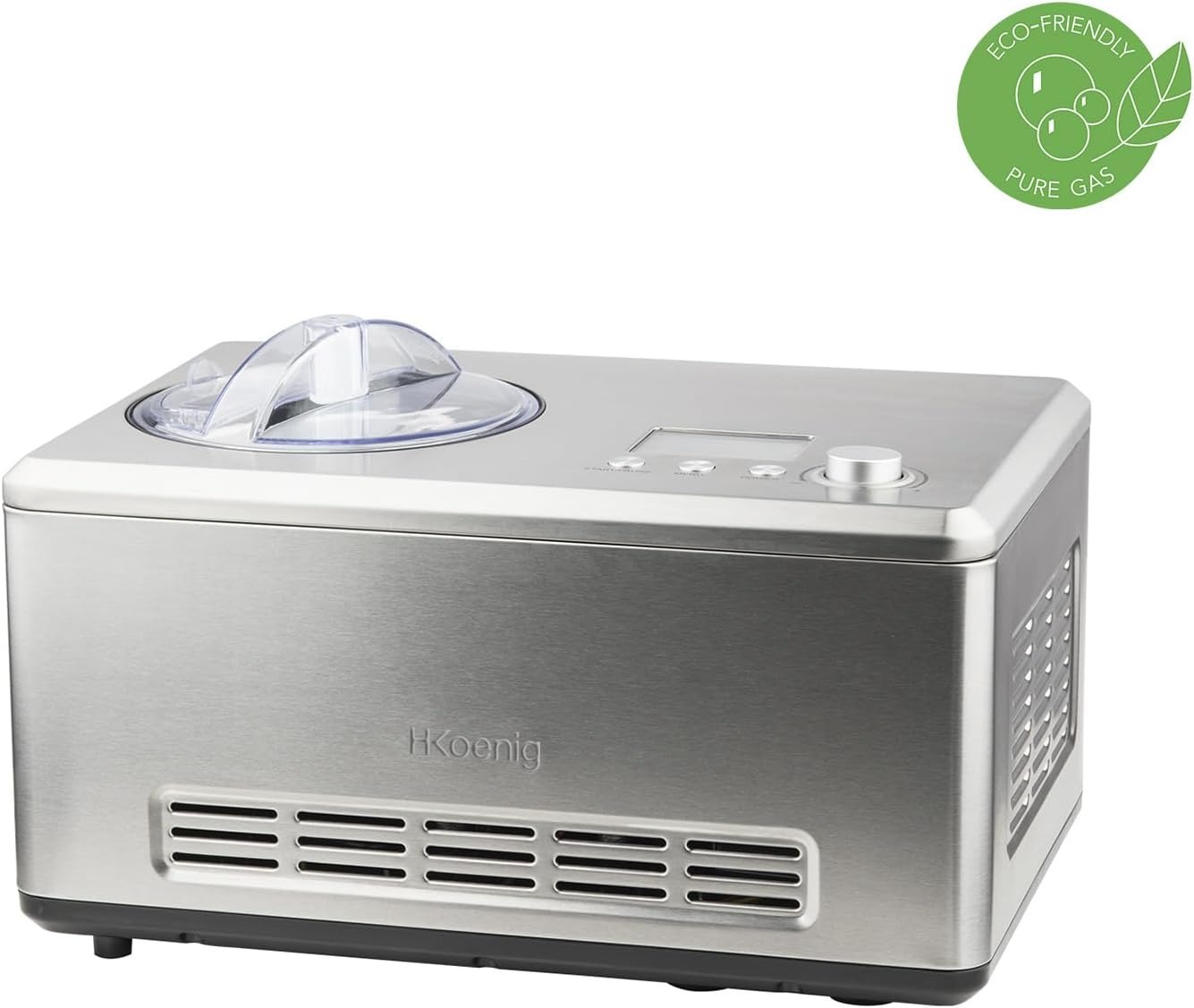 H.Koenig Gelatiera Professionale HF320, Gelatiera Elettrica 2L, 180 W, Refrigeratore e Raffreddatore, Preparazione Rapida, Compressore - Yogurt Gelato, Sorbetto e Gelato