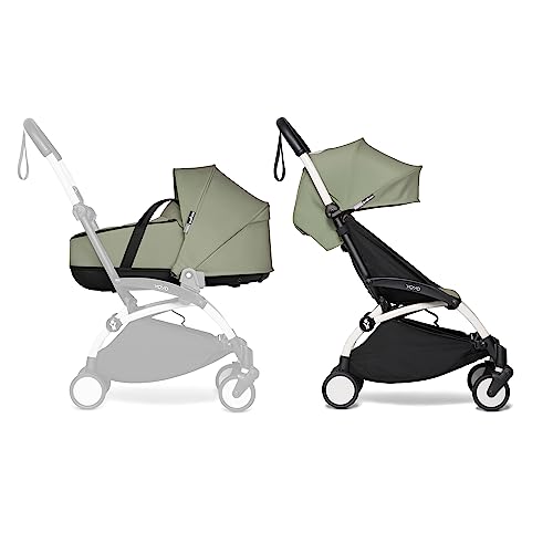 Passeggino Completo BABYZEN YOYO2   Include YOYO Navicella (Olive), Telaio (Bianco) & Rivestimento colorato 6  (Olive)   Per Bambini fino a 22 kg : Prima infanzia