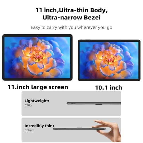 Tablet da 11 pollici, Android 14, certificato GMS 2024, Octa Core, con tastiera/mouse/case12 GB di RAM 128 GB ROM 1 TB espandibile, 8000 mAh, ricarica rapida, 5 GWiFi, BT5.0, FM, GPS (blu) : Informatica