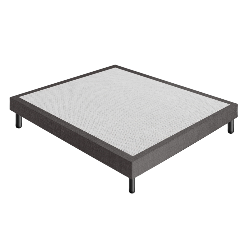 Letto Sommier Singolo 90x190 Grigio Scuro Rivestito - Resistente fino a 120 Kg per Persona