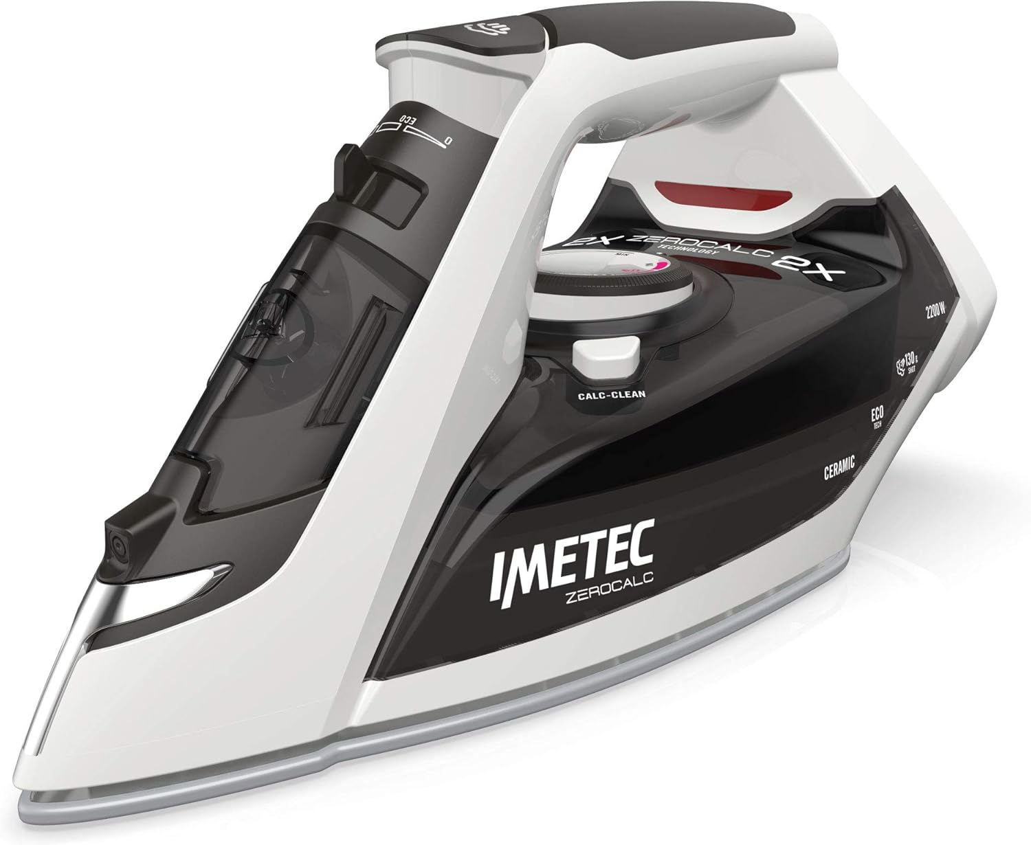 Imetec ZeroCalc Z1 2800 - Steam Iron - Anti-Limescale Technology - High Smoothness Ceramic Plate - Energy Saving Technology - 2200 Watt - Steam Shot 130 g - Calc Clean