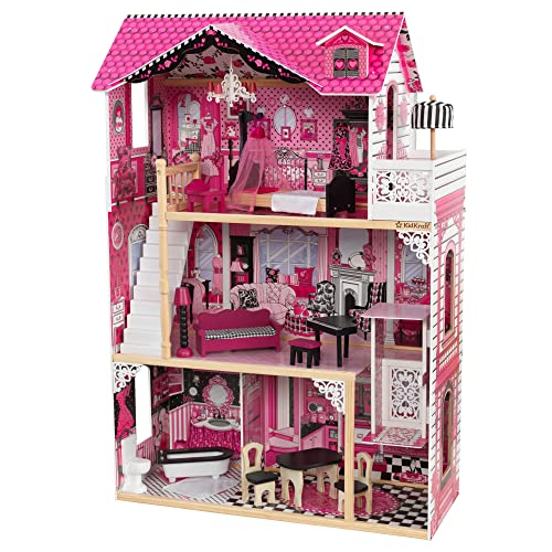 KidKraft Casa delle Bambole in Legno Amelia con Accessori e Mobili inclusi, Casa a 3 Livelli di Gioco con Ascensore per Bambole di 30 cm, Giocattolo per Bambini 3  Anni, 65093 : Amazon.it: Giochi e giocattoli