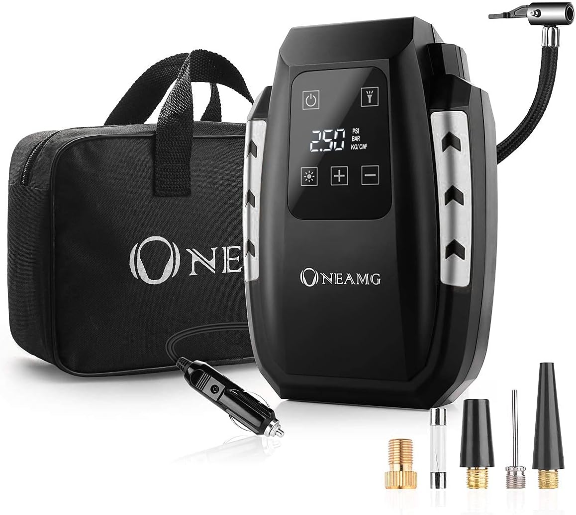 Compressore Portatile per Auto Aria Compressa Pompa Elettrica 150PSI Pressione Gonfiatore Digitale con Luce LED per Gonfiare Le Gomme delle Moto e delle Auto, Palloni, Canotti ECC (Style 1)