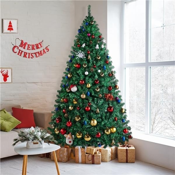 Yaheetech Albero di Natale 219 cm Artificiale Apertura Automatica Folto Realistico Supporto in Metallo Pieghevole Rami Decorazioni per Casa Negozio