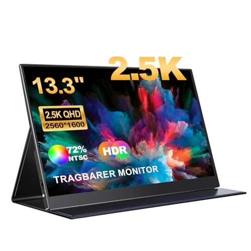 Missun Monitor Portatile da 13,3 Pollici 2.5K, QHD 2560 × 1600 IPS Schermo Portatile per Laptop USB C Monitor Mobile con 72% NTSC, Compatibile con Laptop PC e Console di Gioco : Informatica