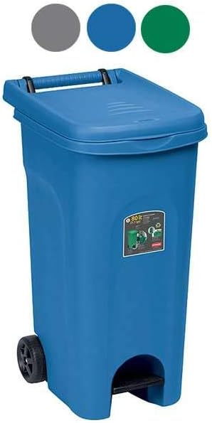 BIDONE ECO SYSTEM 80 LT CON PEDA AZZURRO