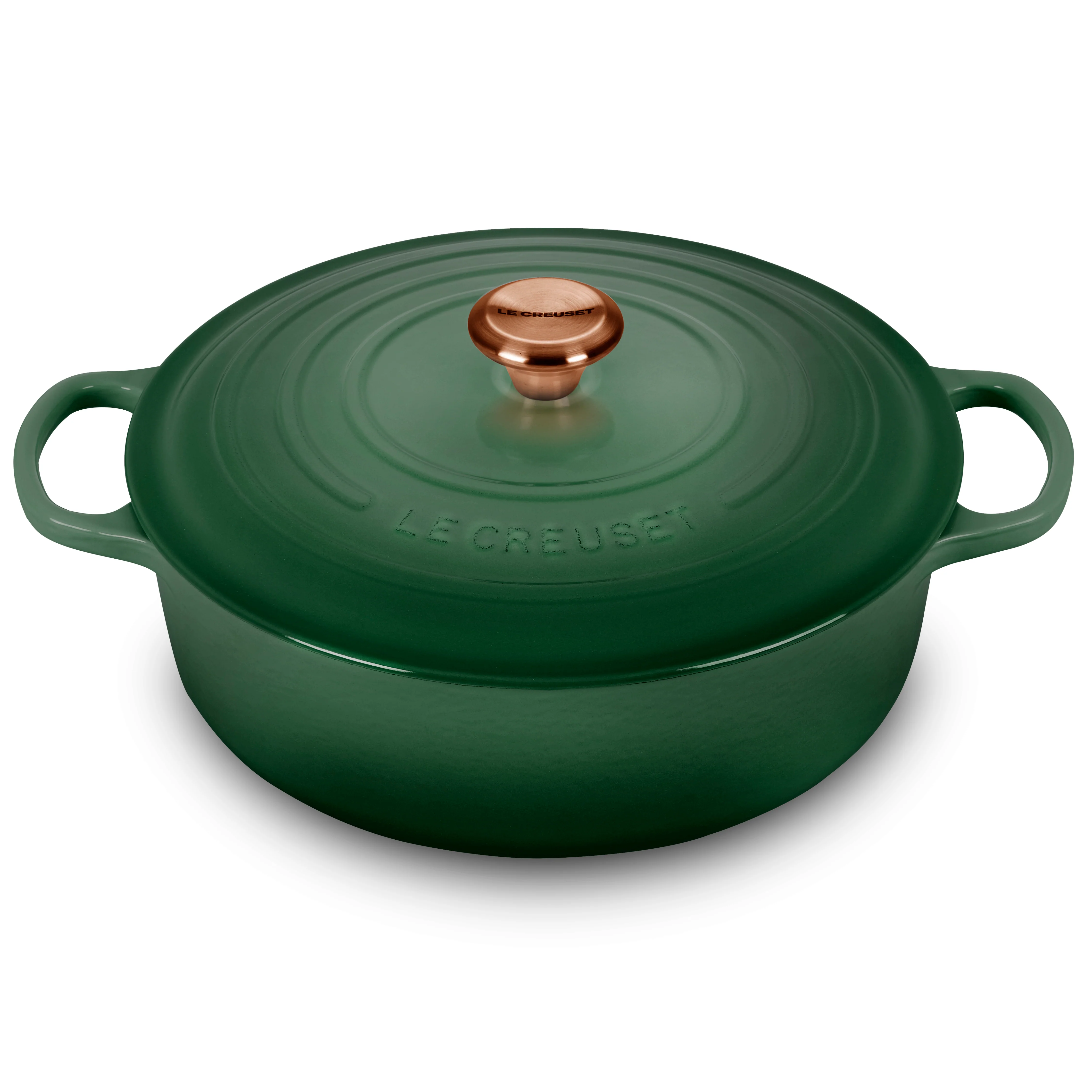 Le Creuset Signature – Forno Olandese Rotondo e Largo in Ghisa Smaltata da 6,75 qt, colore Artichaut, con Pomello in Rame