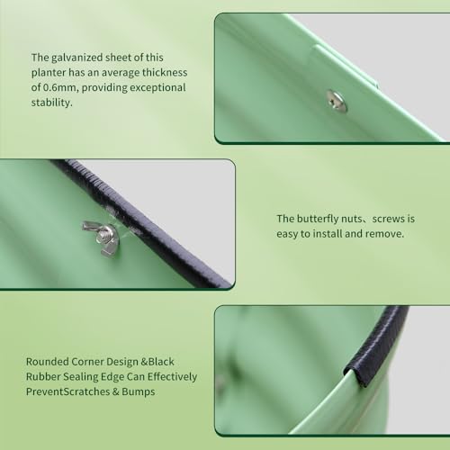 Byhagern Fioriera rialzata per esterni, rivestimento antiruggine con bordo di sicurezza, aiuole rialzate per verdure, fiori, erbe (verde) : Amazon.it: Giardino e giardinaggio