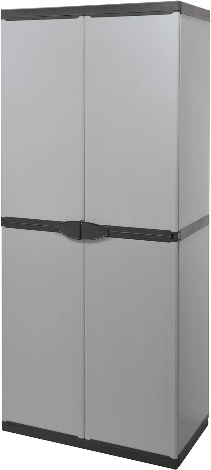 Rocard ® | Armadio Da Esterno | Armadio Porta Oggetti | 4 Ripiani | Misure 15,6P x 26,8l x 66,1H cm