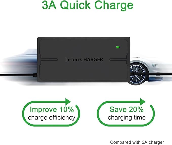 Qintrumiot Caricabatteria Bici elettrica 54,6V 3A caricatore bici elettrica, 48V monopattino caricabatterie,13S 48V carica batteria agli ioni di litio
